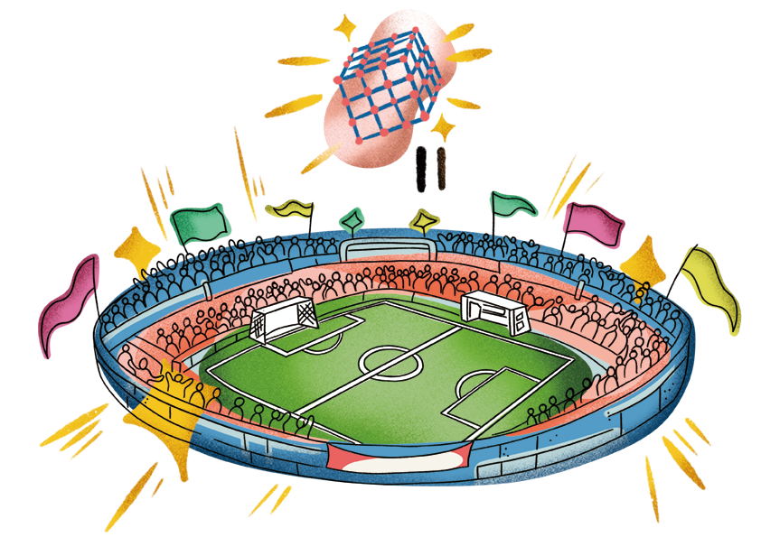 MOFの大きな表面積のイメージ