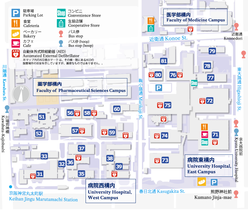 キャンパスマップ病院構内