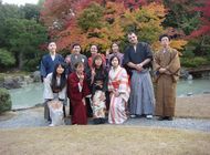 Group picture in front of the autumn leaves